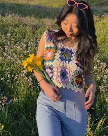 Multicolored Granny Square Vest Tank 2