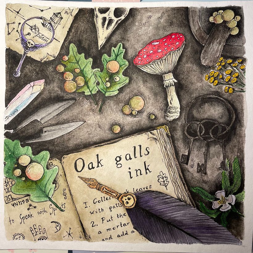 Oak galls ink