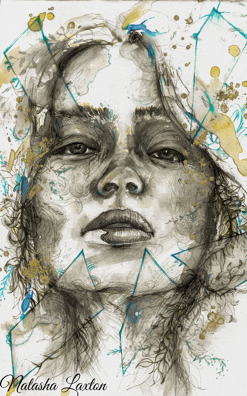 My project for course: Experimental Portraiture with Ink, Tea and Alcohol 1