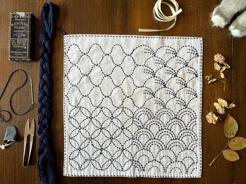 Hana Fukin's are a great way to practice stitching Sashiko