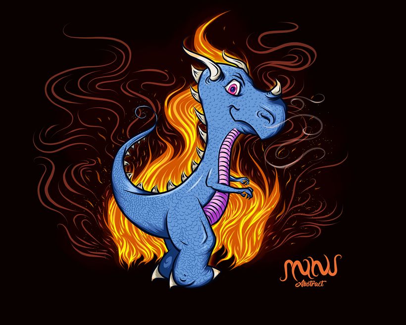 Dragón azúl, sin alas. 1