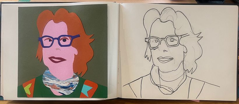 A delve into a self portrait illustration using paper collage - Collage