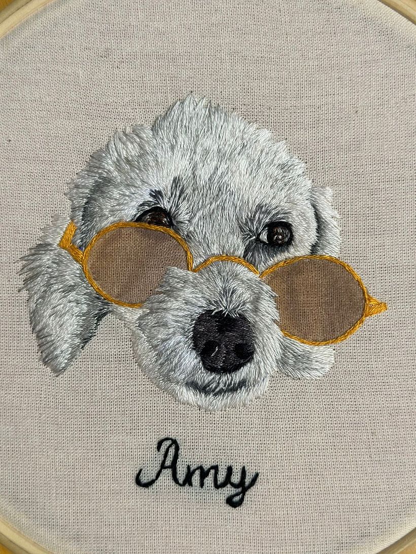 Meu projeto do curso: Retratos bordados de pet: pintura com linha 3