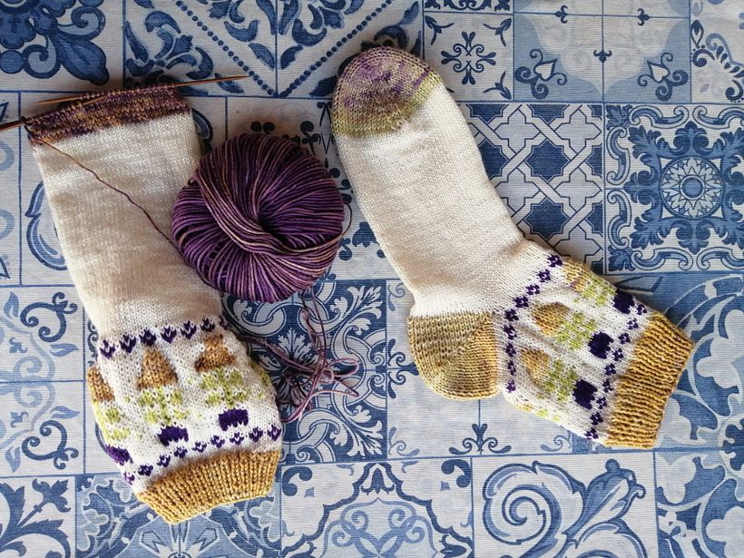 My project for course: Introduction to Colorwork Sock Knitting 2