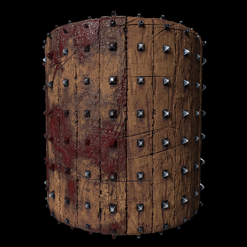 Medieval Wooden barricade with spikes and blood! 100% Procedural 1
