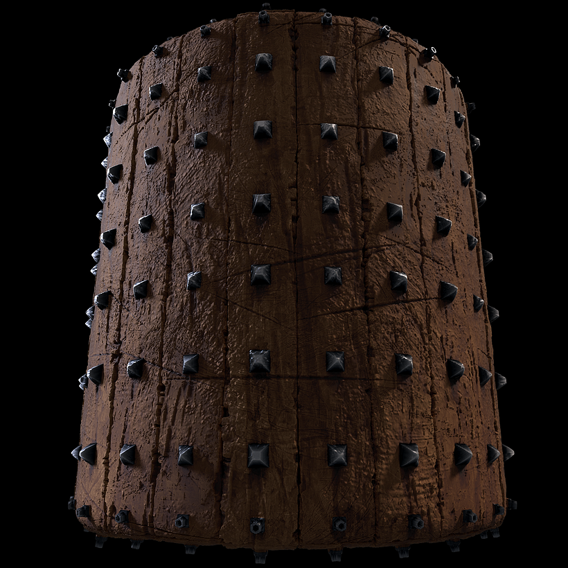 Medieval Wooden barricade with spikes and blood! 100% Procedural 3