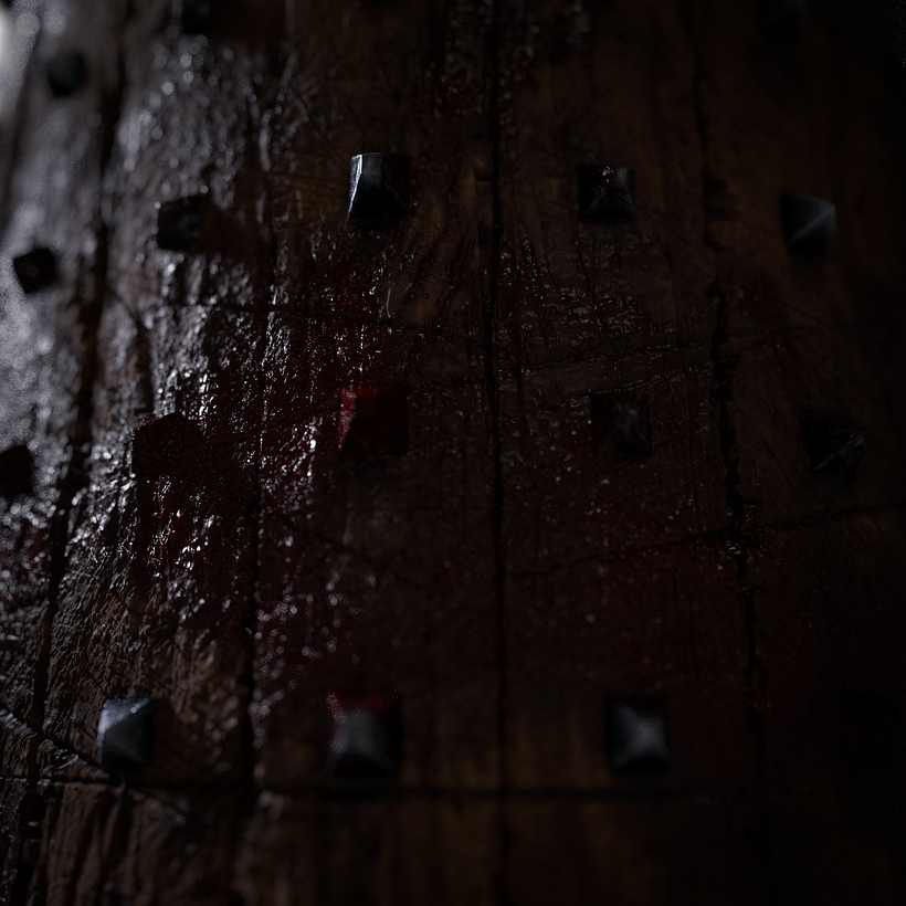 Medieval Wooden barricade with spikes and blood! 100% Procedural 4