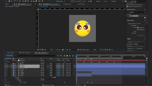 Modify the Null Object you created at the beginning each time you add motion to the face.