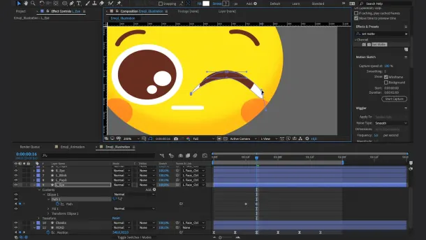 Adjust the wink curves until a natural effect is achieved.