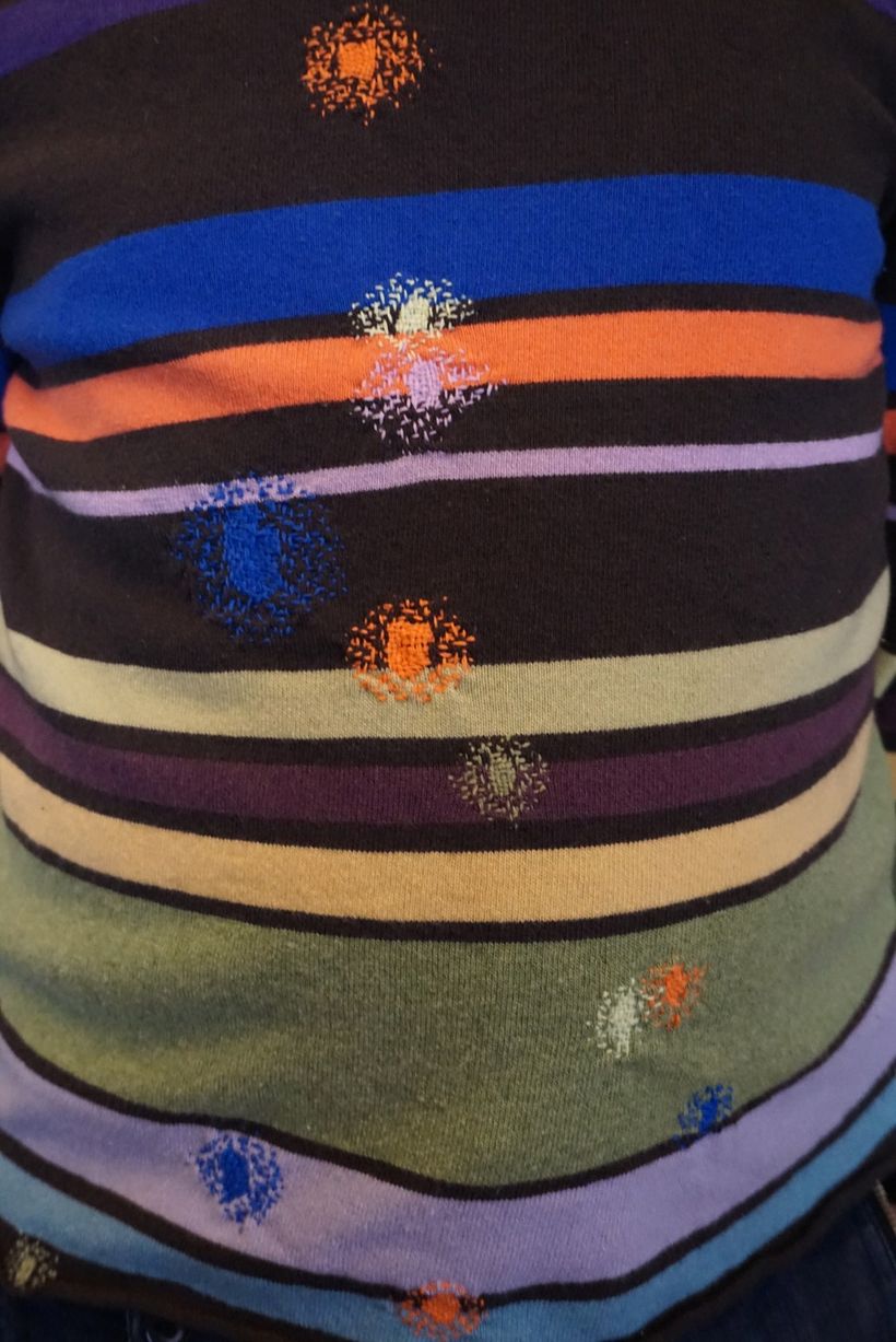 Visible Mending Darning First Project, close up