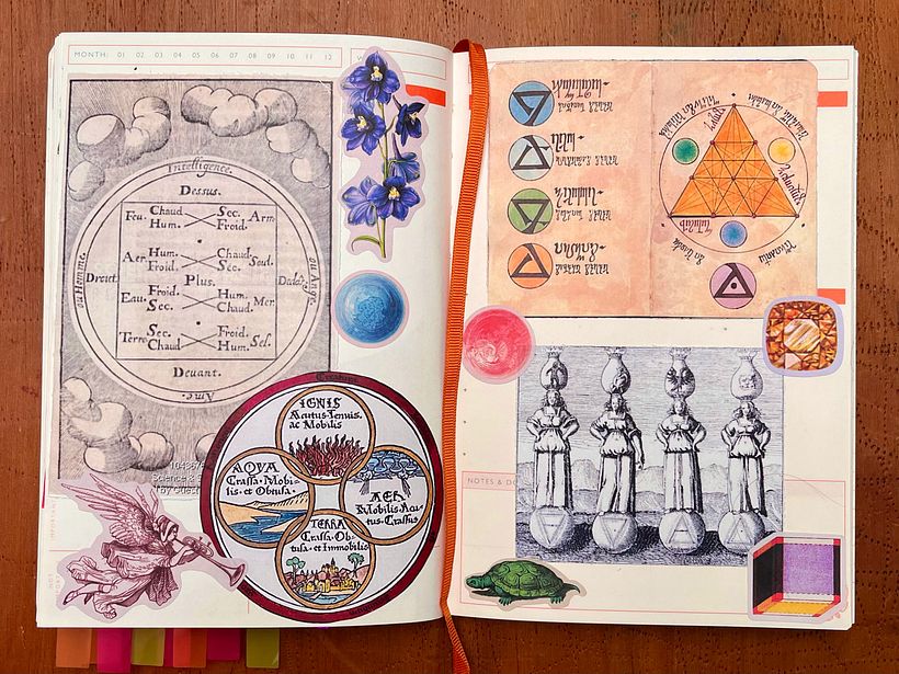 Mi inspiración fueron los cuatro elementos para crear esta colección de acuarelas metálicas artesanales.