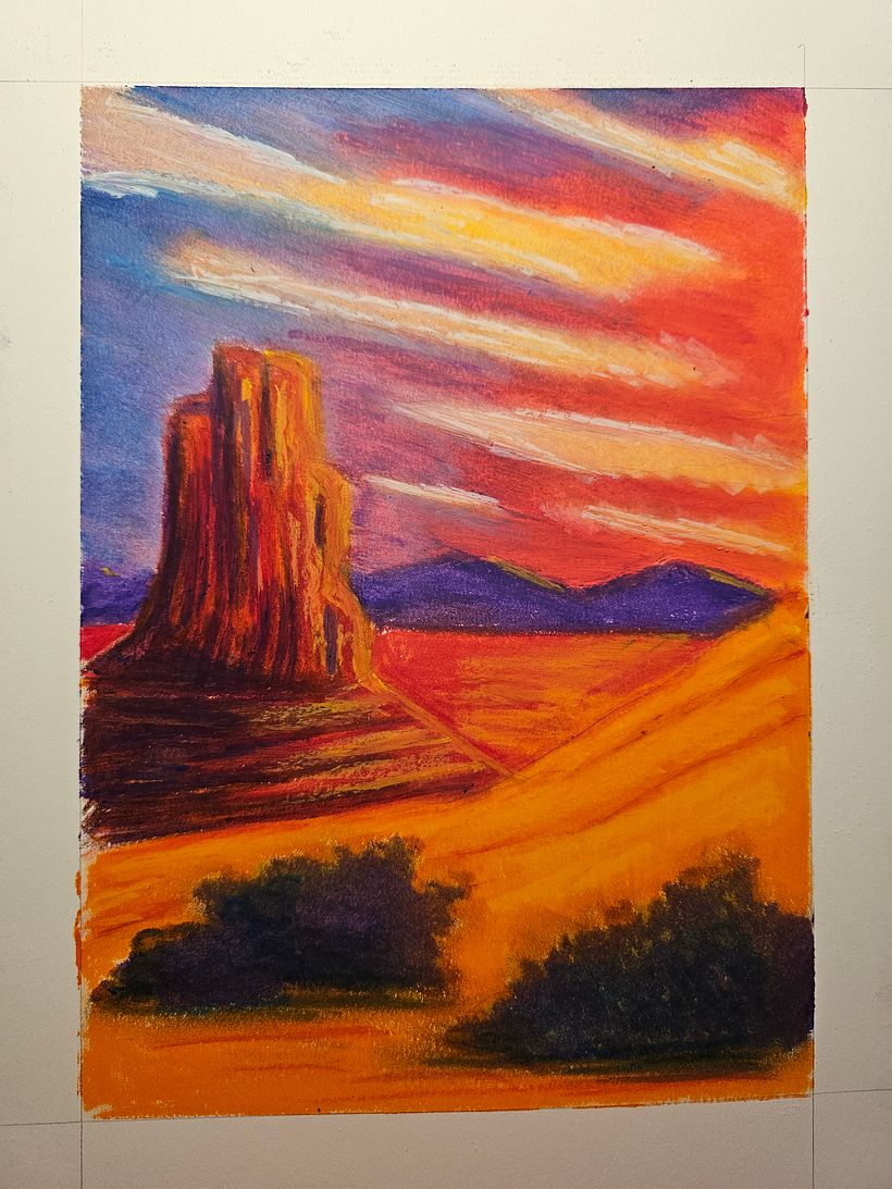 My project for course: Landscapes with Oil Pastels and Crayons: Playing with Light 1