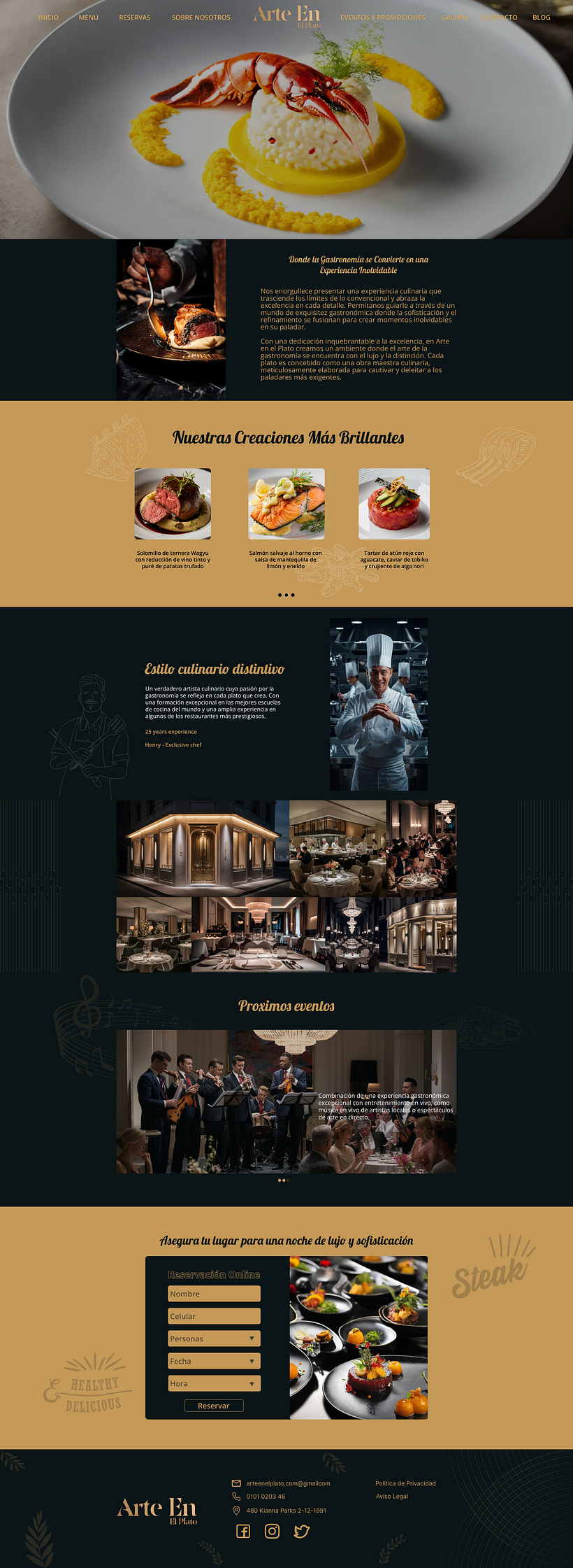 Mi proyecto del curso: Diseño web sin código con Elementor y Wordpress. Pagina web para restaurante 2