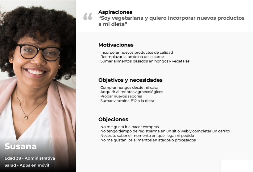 Protopersona que usa la app