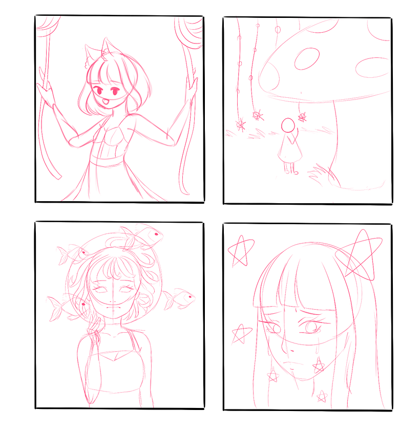 Lo primero que hice fue bocetear algunas ideas