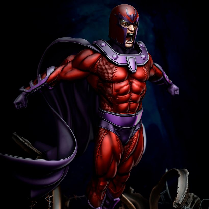 Fan art Magneto Representación de la destrucción del complejo Auchwitz 1