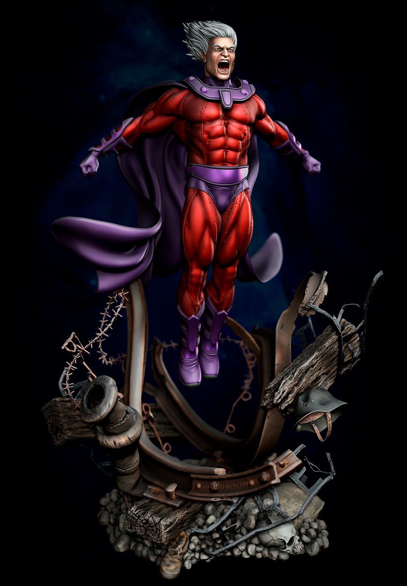 Fan art Magneto Representación de la destrucción del complejo Auchwitz 2