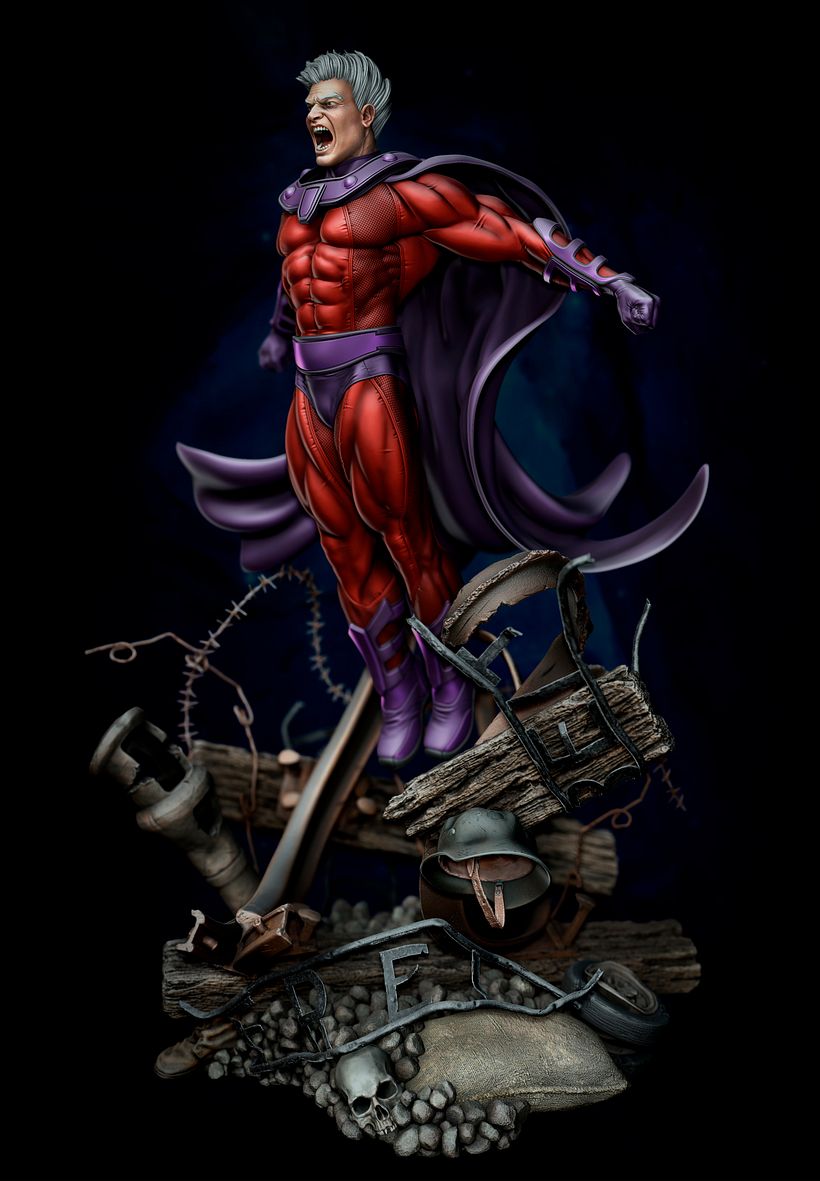 Fan art Magneto Representación de la destrucción del complejo Auchwitz 3