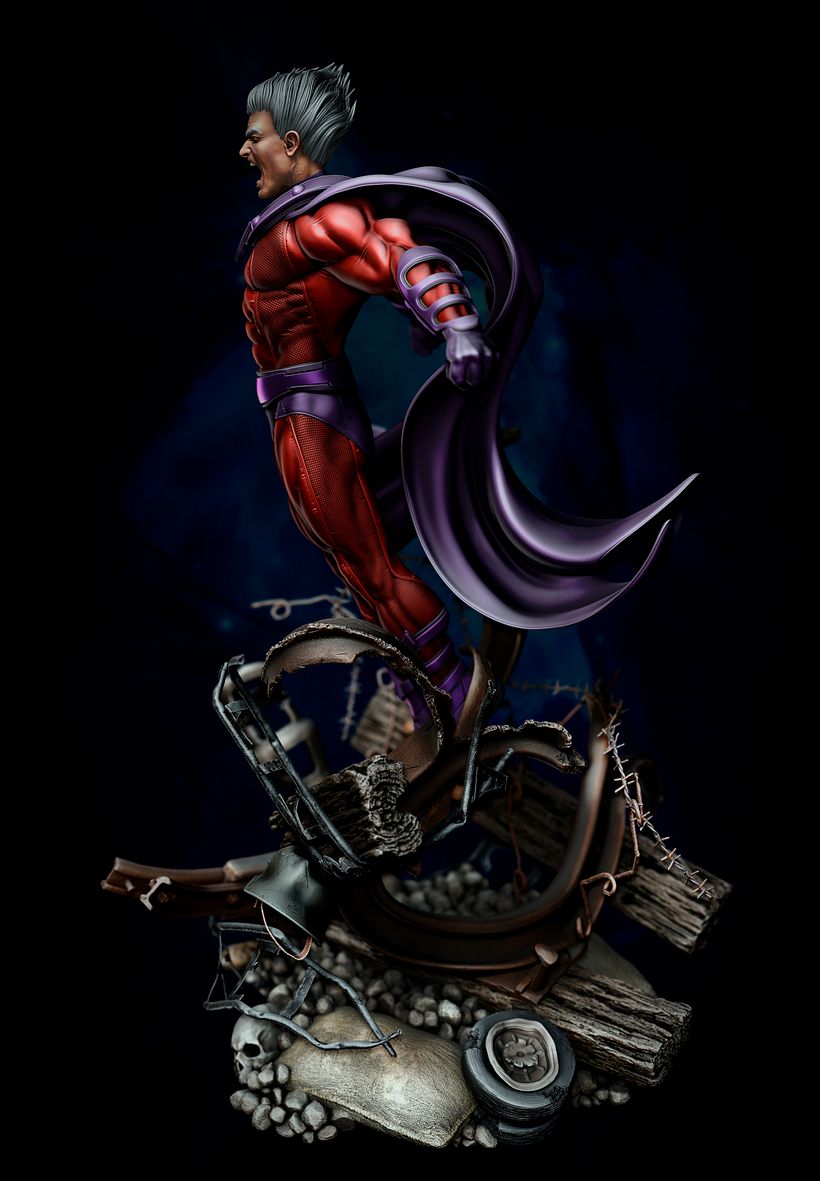 Fan art Magneto Representación de la destrucción del complejo Auchwitz 4