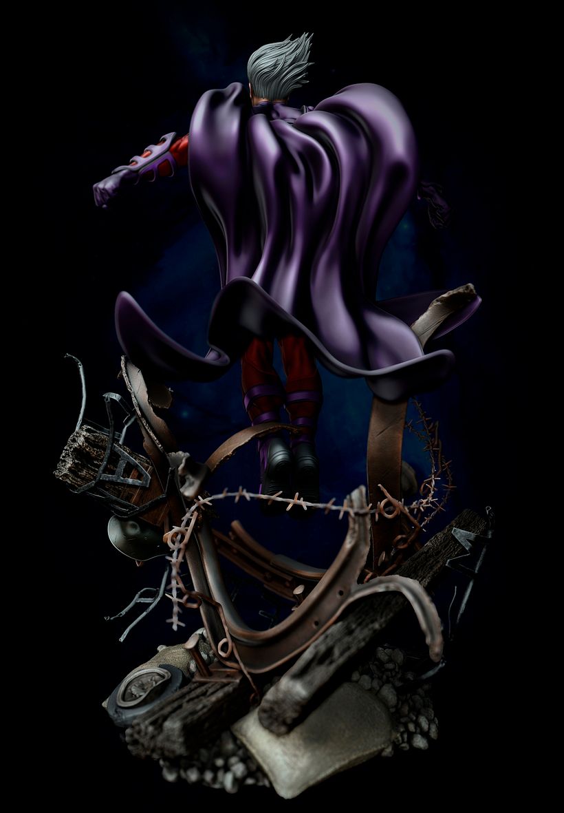 Fan art Magneto Representación de la destrucción del complejo Auchwitz 5