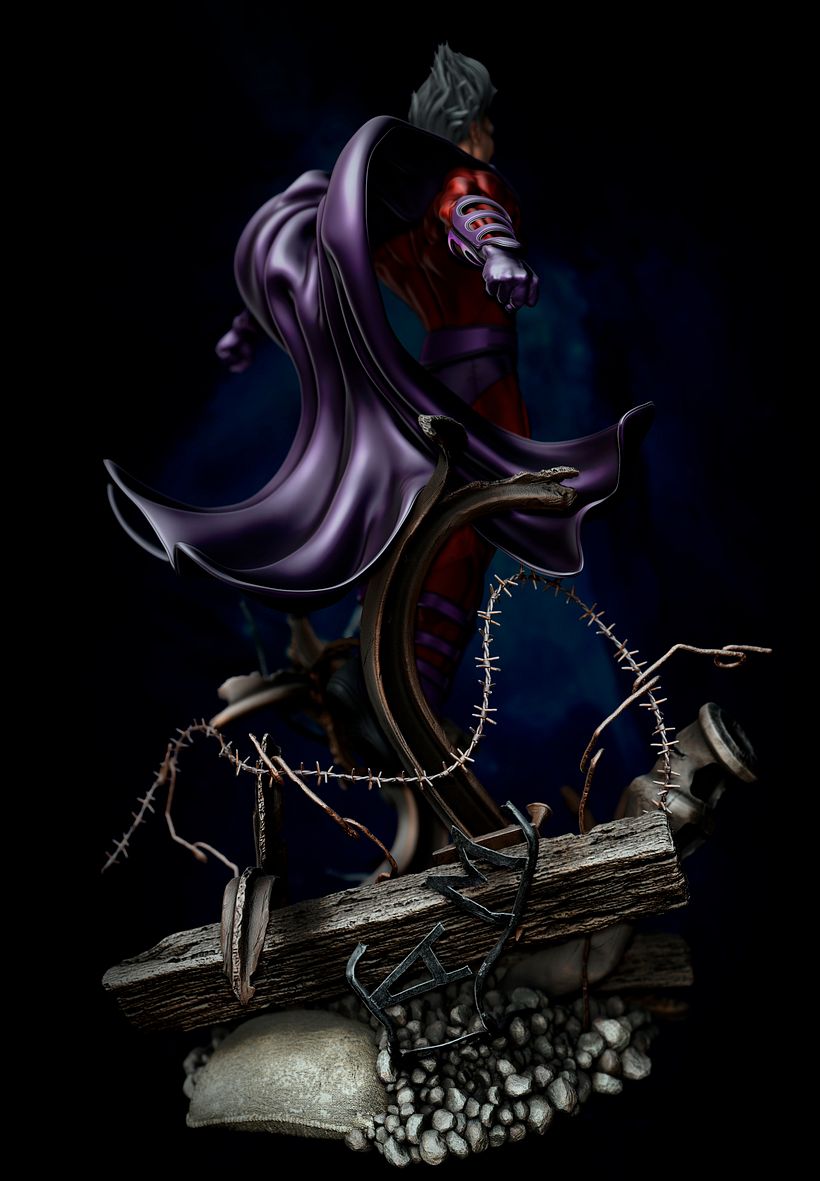 Fan art Magneto Representación de la destrucción del complejo Auchwitz 6