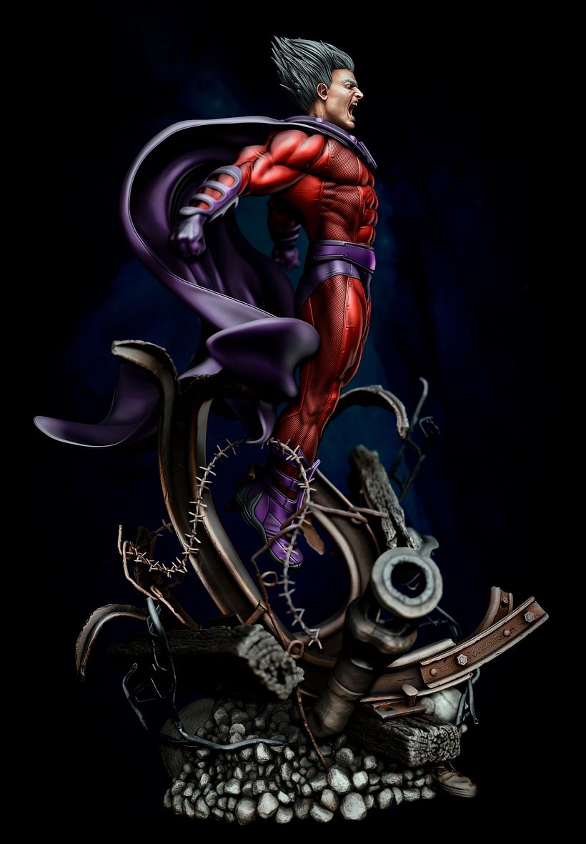 Fan art Magneto Representación de la destrucción del complejo Auchwitz 7