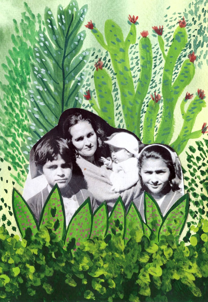 Experimento collage con una foto y Gouache