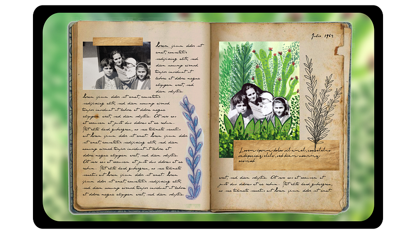 El texto, las fotos y entrevistas con y sobre mi abuela se encuentra en un diario digital que va junto a la ilustracion.n. 