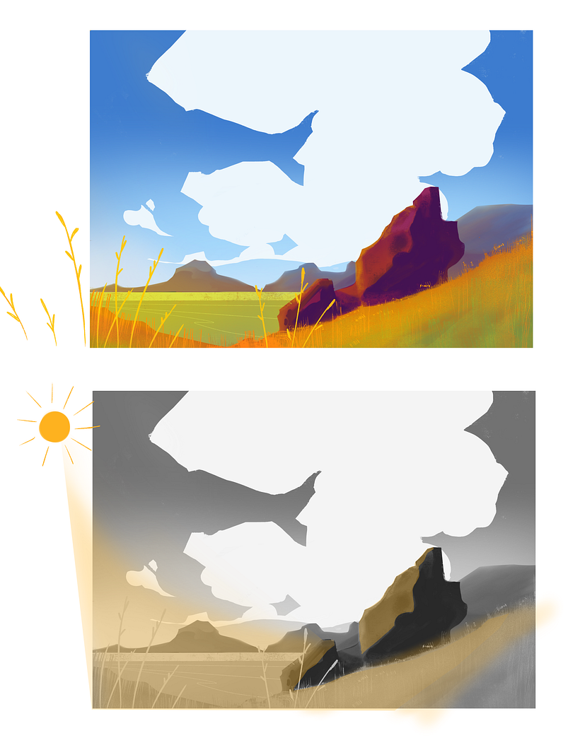 how to paint a landscape digitally