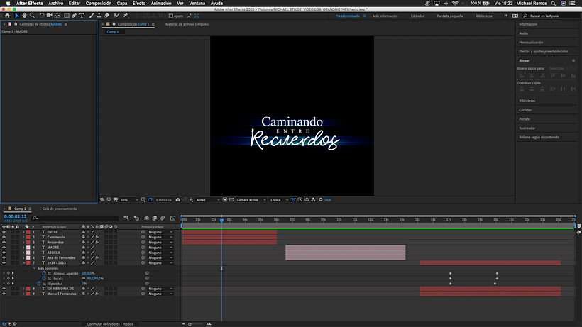 Edicion de texto con After effect