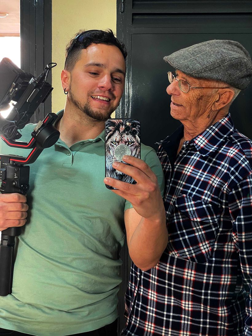 Sesion de grabacion con el Abuelo.