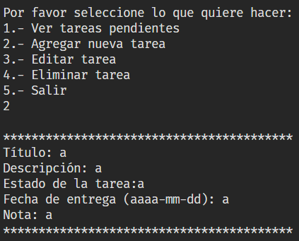 Creando una nueva tarea