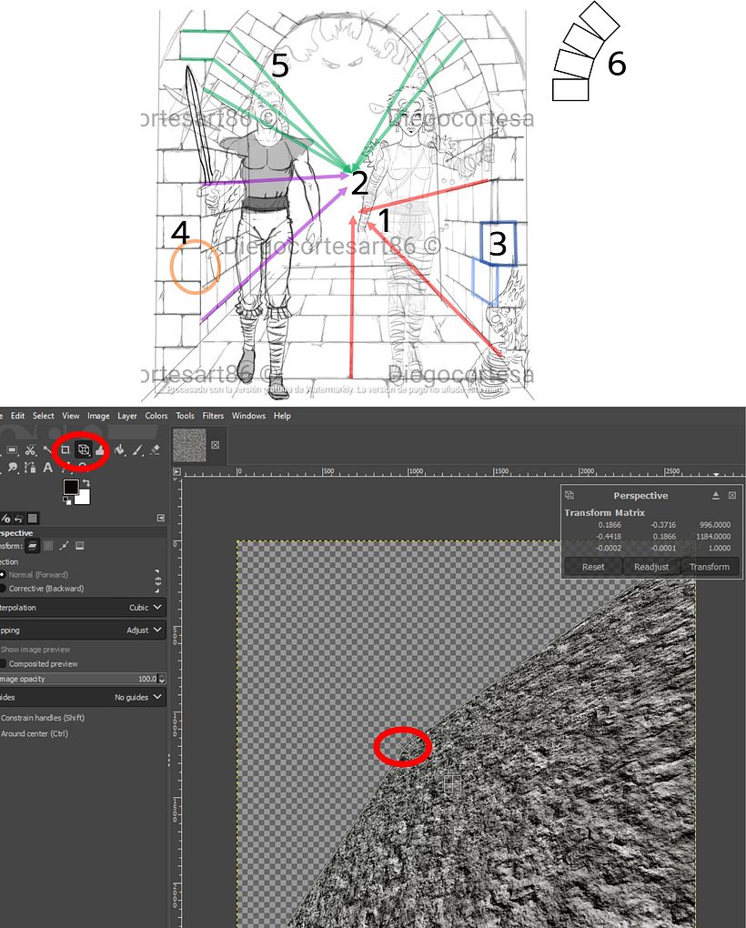 hacer ilustración con texturas  en perspectiva 1