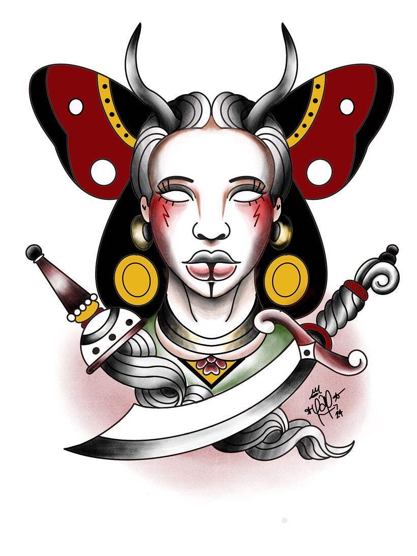 Meu projeto do curso: Design de tatuagens estilo old school no Procreate 2