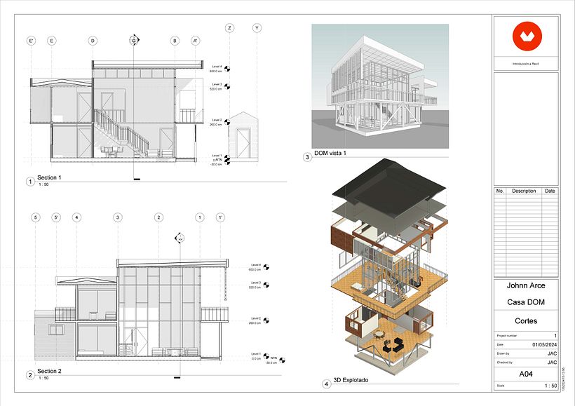 Mi proyecto del curso: Diseño y modelado arquitectónico 3D con Revit 4