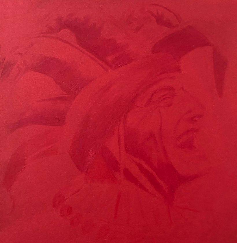 Dibuix Artístic_Exprerimentació amb paper vermell 1