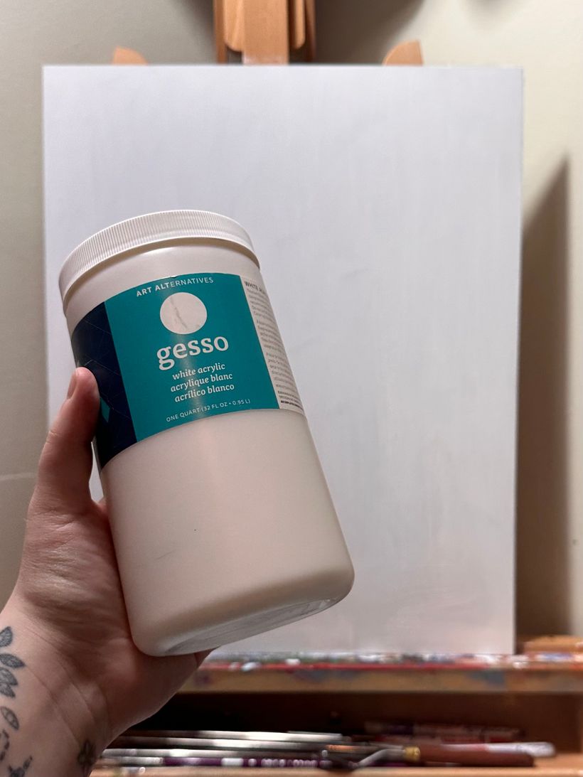 Acrylic Gesso is a great base under Acrylic AND Oil Paint!