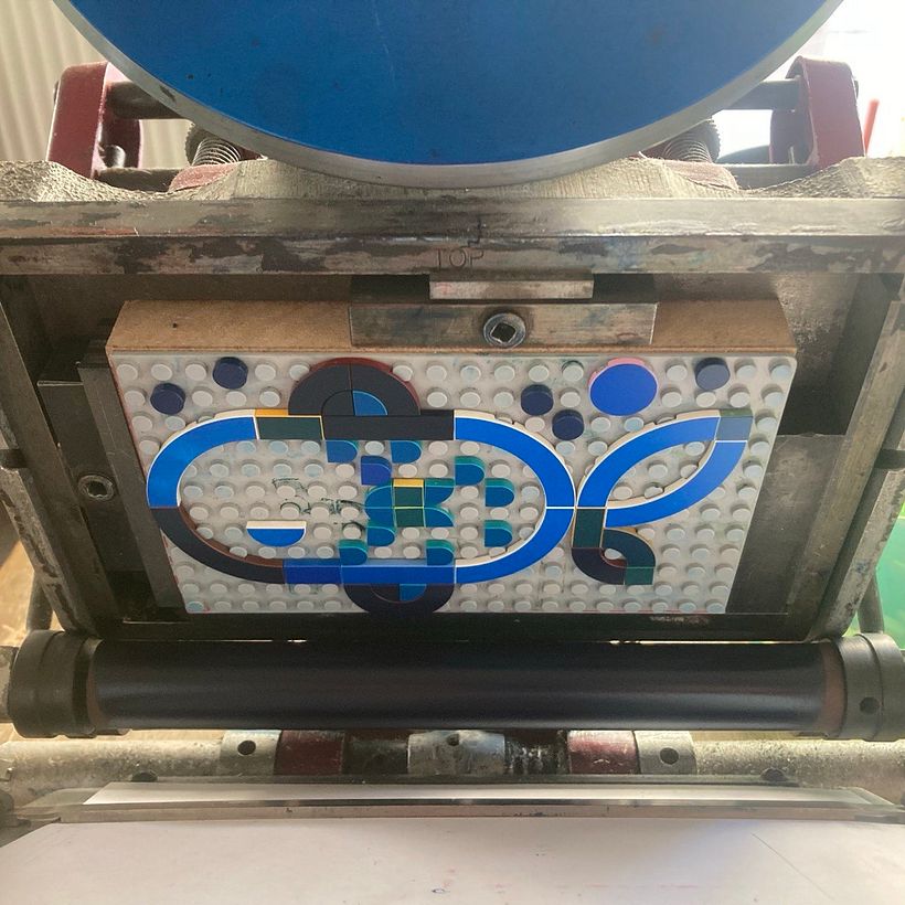 Grumpy fish on my ADANA printing press
