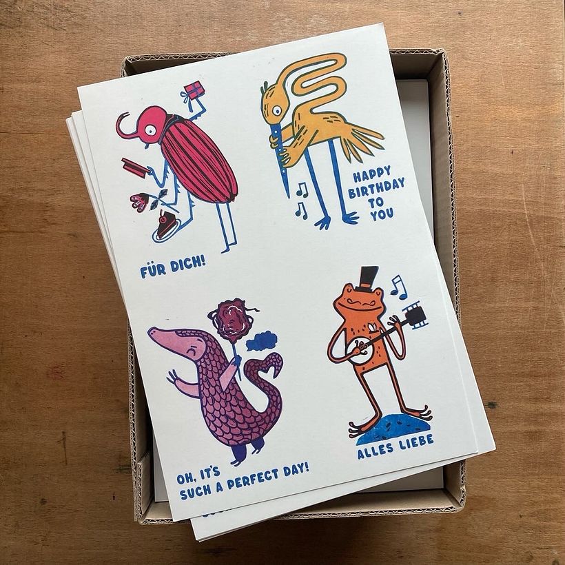 Uncut postcards