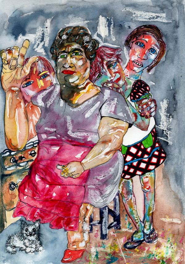 47-La abuela. (Dibujo de Carmen Luna)
