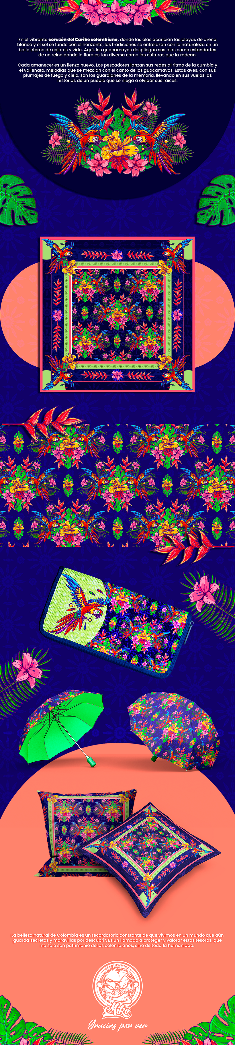 Mi proyecto del curso: Ilustración para estampados con alma_Los guacamayos 1