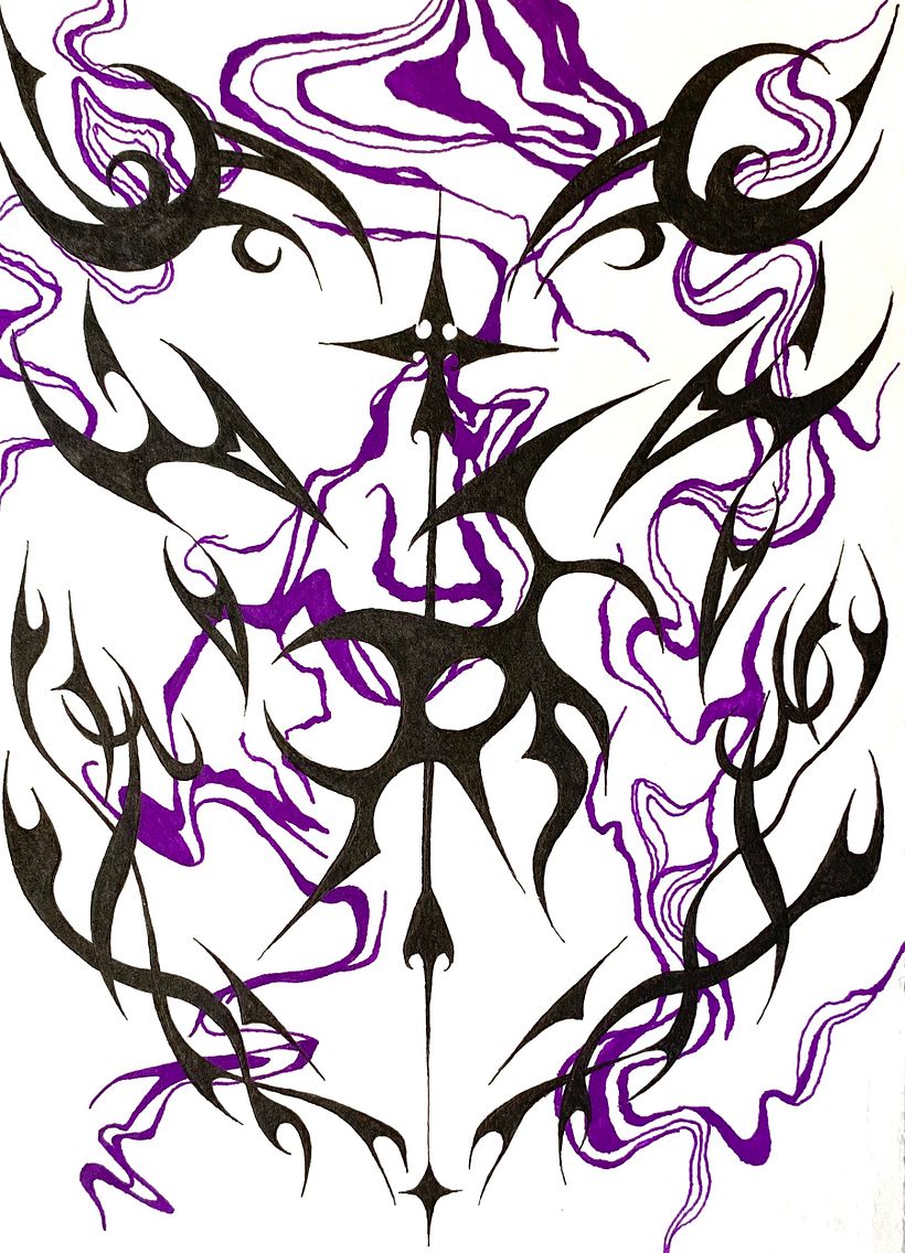 Esta composición es más estilo abstracto y a color, la cual está realizada con calibrados.