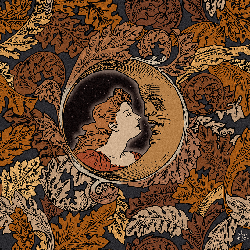 Illustration "Girl and Moon"