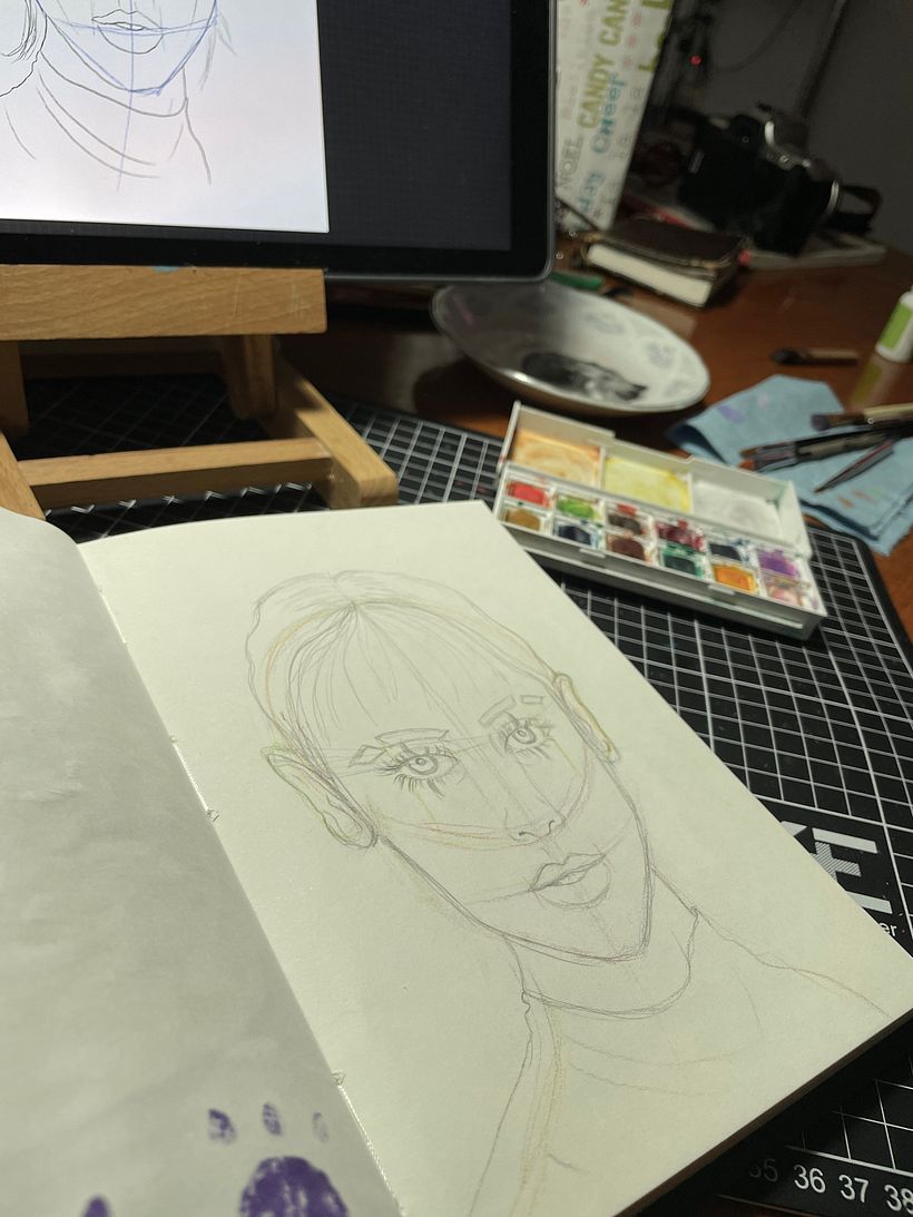 Mi proyecto del curso: Dibujo de retratos llamativos con lápices de colores 2