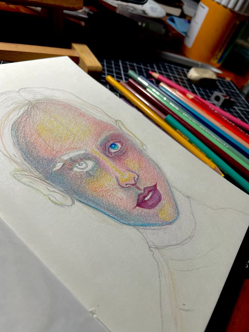 Mi proyecto del curso: Dibujo de retratos llamativos con lápices de colores 3