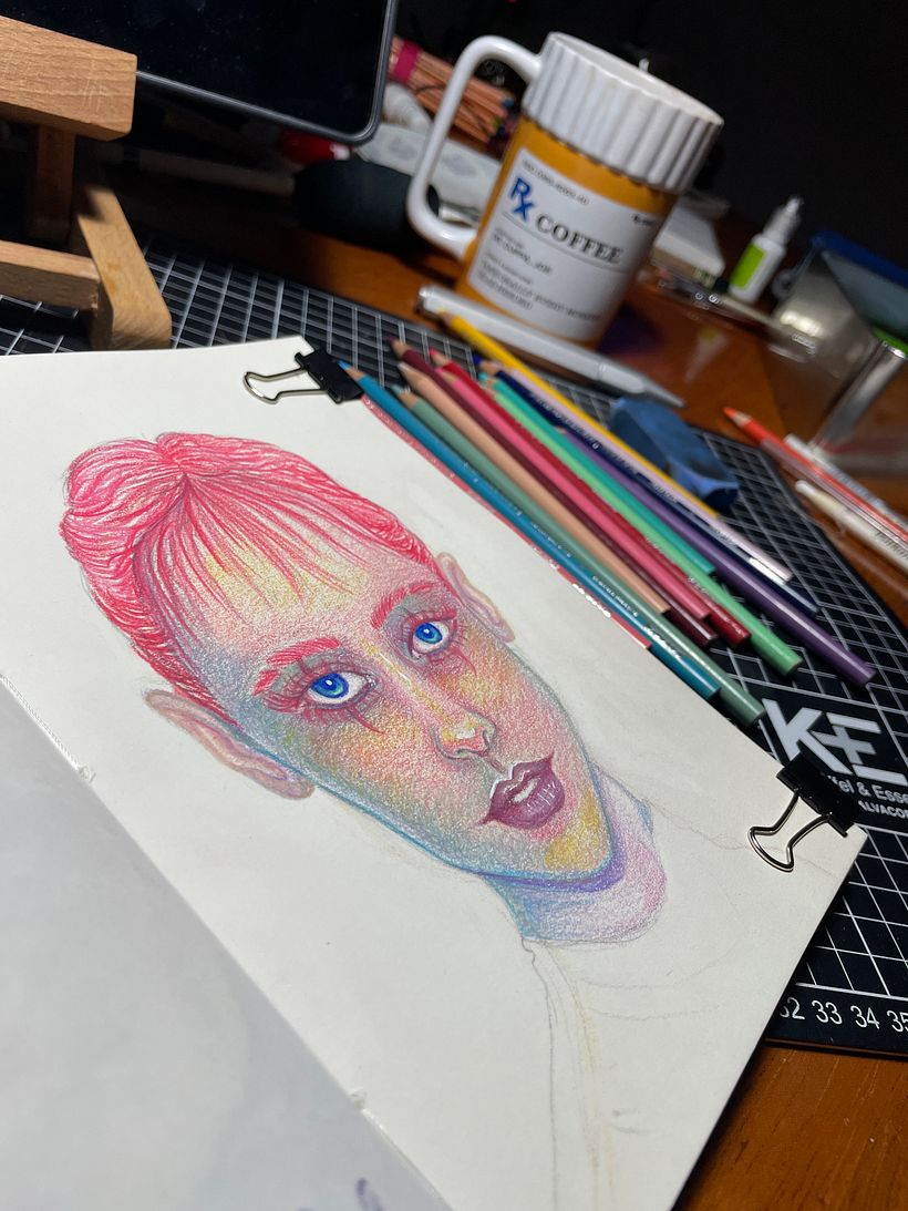 Mi proyecto del curso: Dibujo de retratos llamativos con lápices de colores 4