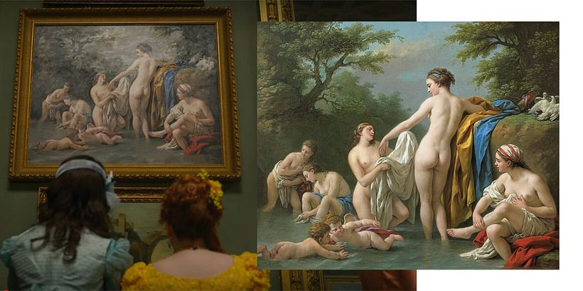 ©Netflix, Inc. / ©commons.wikimedia.org (Venus and Nymphs Bathing, 1776, Louis Jean François Lagrenée)