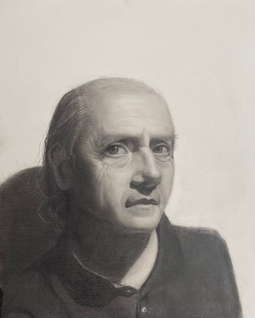 Retrato realista con lápiz de grafito 2