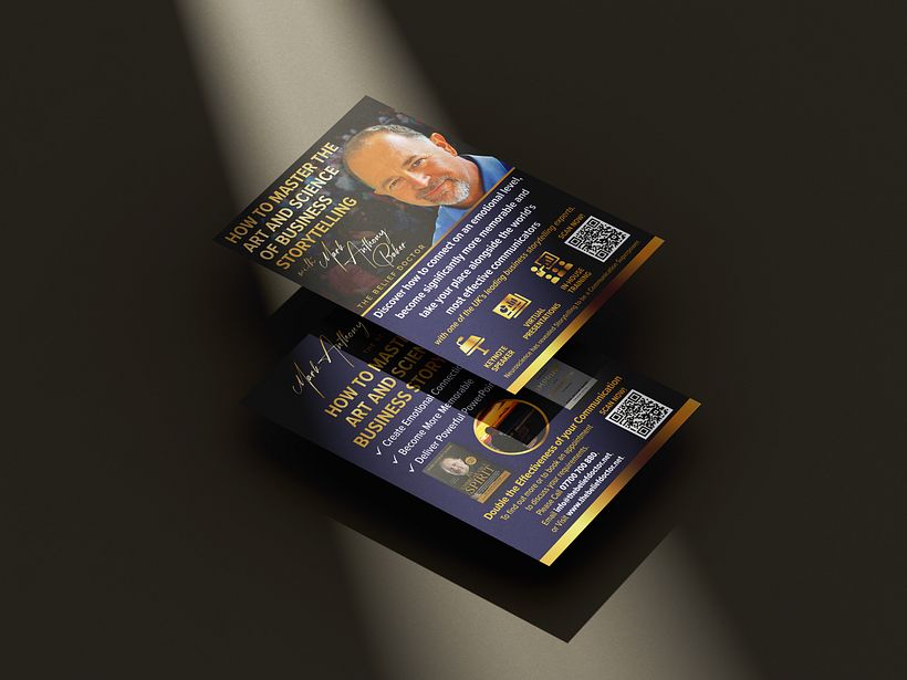 A6 Flyer Design on How to Master the Art & Science of Business Storytelling