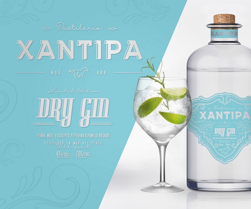 Branding y packaging XANTIPA gin 3